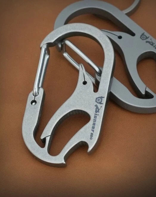 EDC Titanium Alloy Key chain Carabiner Portable Bottle Opener Backpack Buckle 07FC0E-D4 - KOEEK
