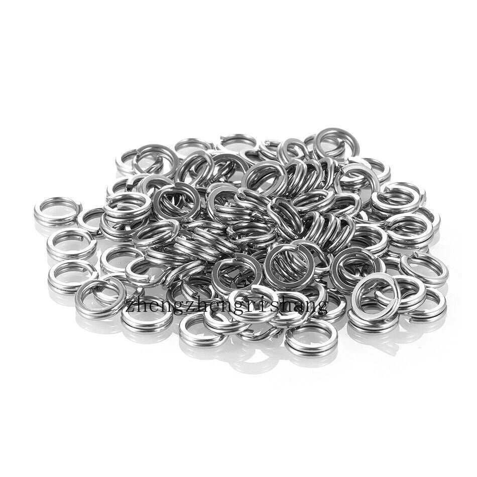 1000Pcs/ Pack Stainless Steel Heavy Duty Fishing Split Rings Big Game Saltwater 07FC0E-D4 - KOEEK