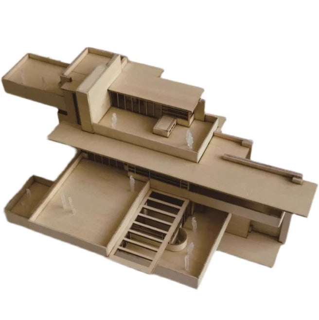 1/75/100 Fallingwater Villa 3D Wooden DIY Building Model Assembly Kits Set Gifts 07FC0E-D4 - KOEEK