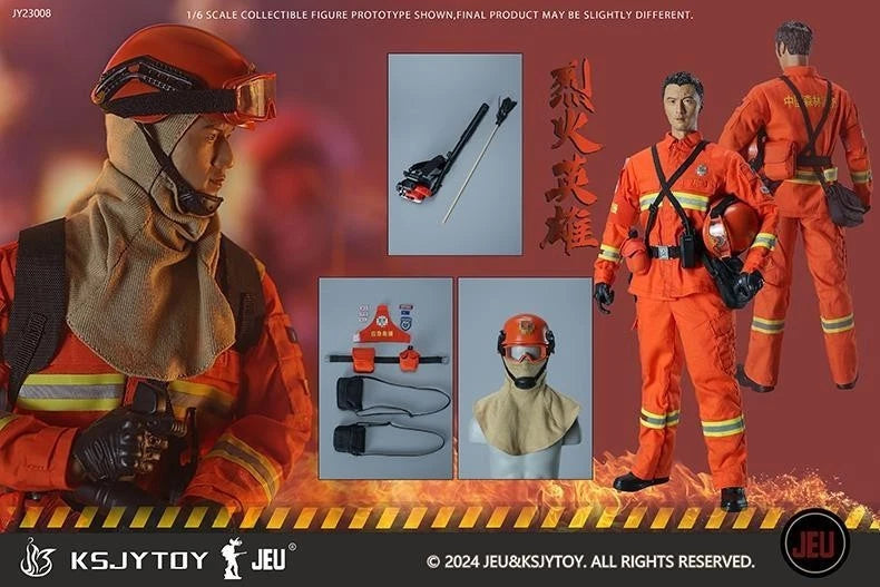JEU JY23008 1/6 Fire Hero Forest Fire Fighter Action Figure 12" Male Model Doll JEU - KOEEK