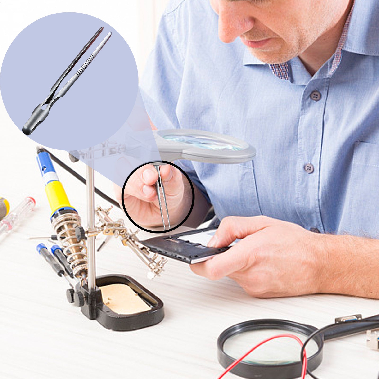 2x Titanium Tweezers Pocket Mini keychain Outdoor Lightweight Clamping EDC Tool 07FC0E-D4 - KOEEK