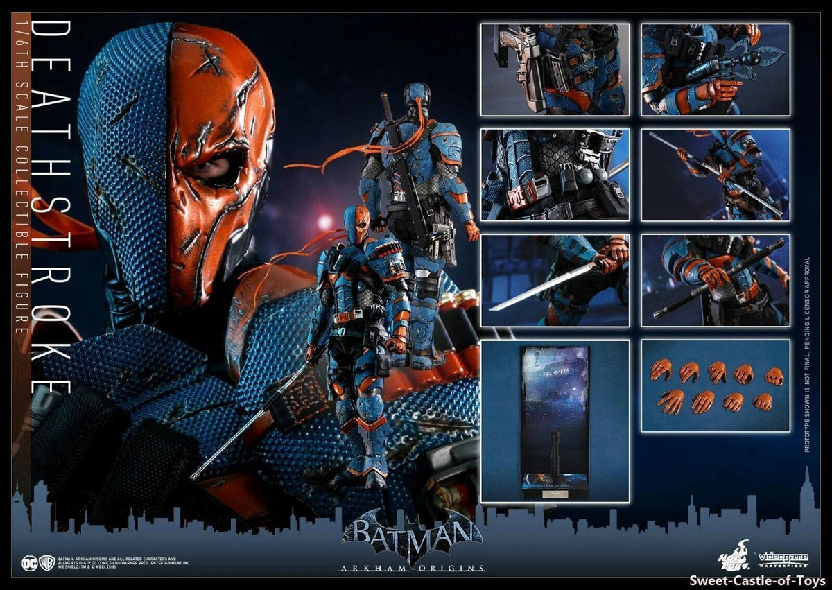 1/6 Hot Toys Figure DC Batman Arkham Oringis Deathstroke VGM30 In Stock Gift 07FC0E-D4 - KOEEK
