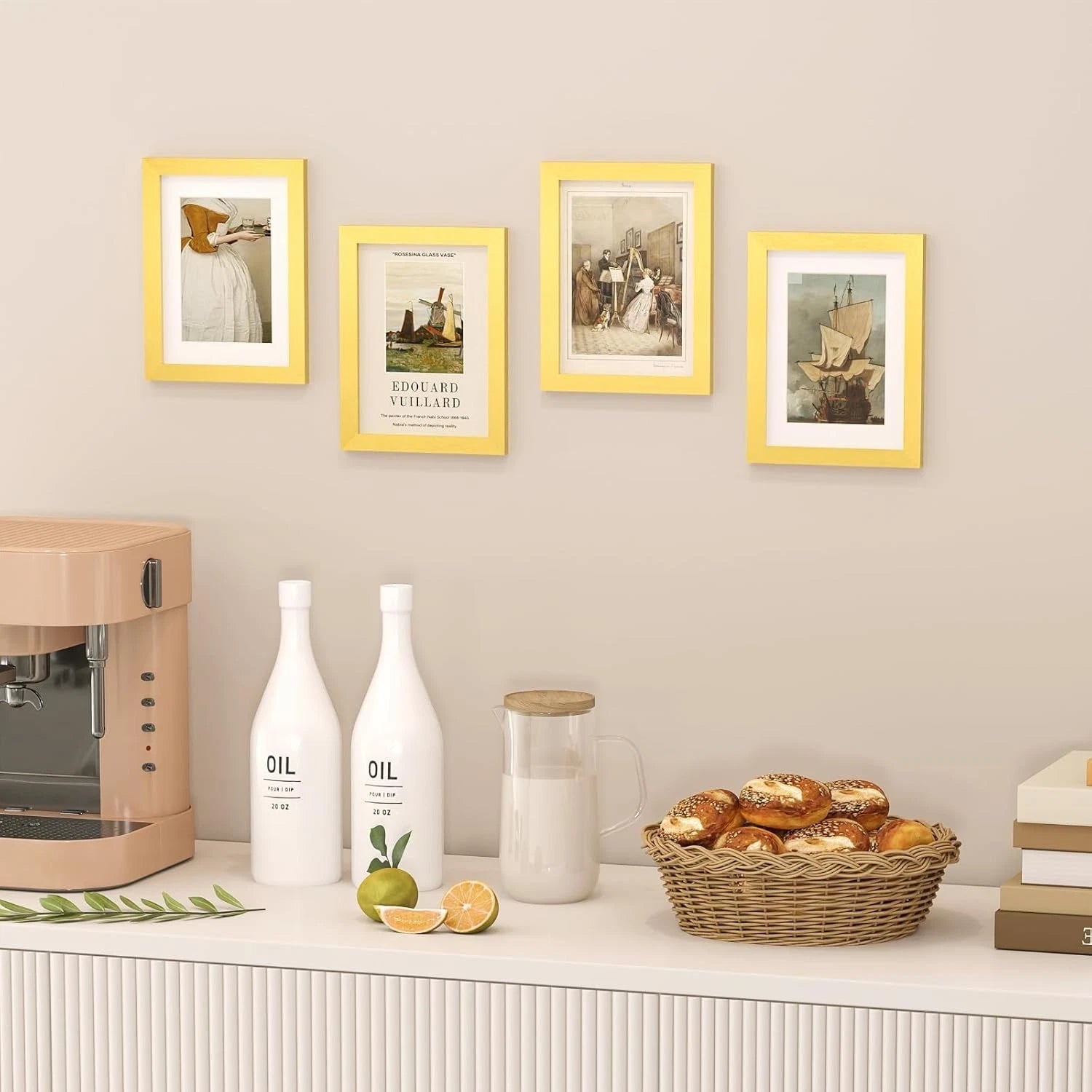 6x8 Photo Frame Gold Set, Wooden Photo Frame with Liner (4x6 Size) 07FC0E-D4 - KOEEK