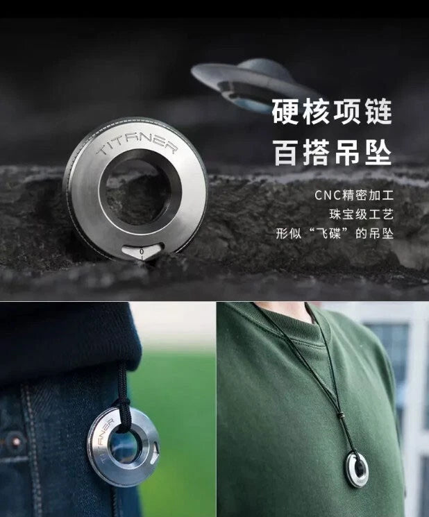 Titanium Alloy Ring Disc Ruler Measurement Drawing Ruler Portable EDC Ring Ruler 07FC0E-D4 - KOEEK