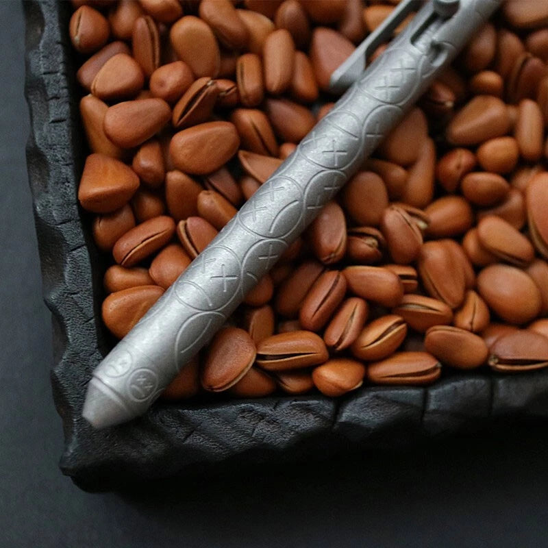 EDC Titanium Pocket Ball Pen Office Signature Working Pen Outdoor Portable Pen 07FC0E-D4 - KOEEK