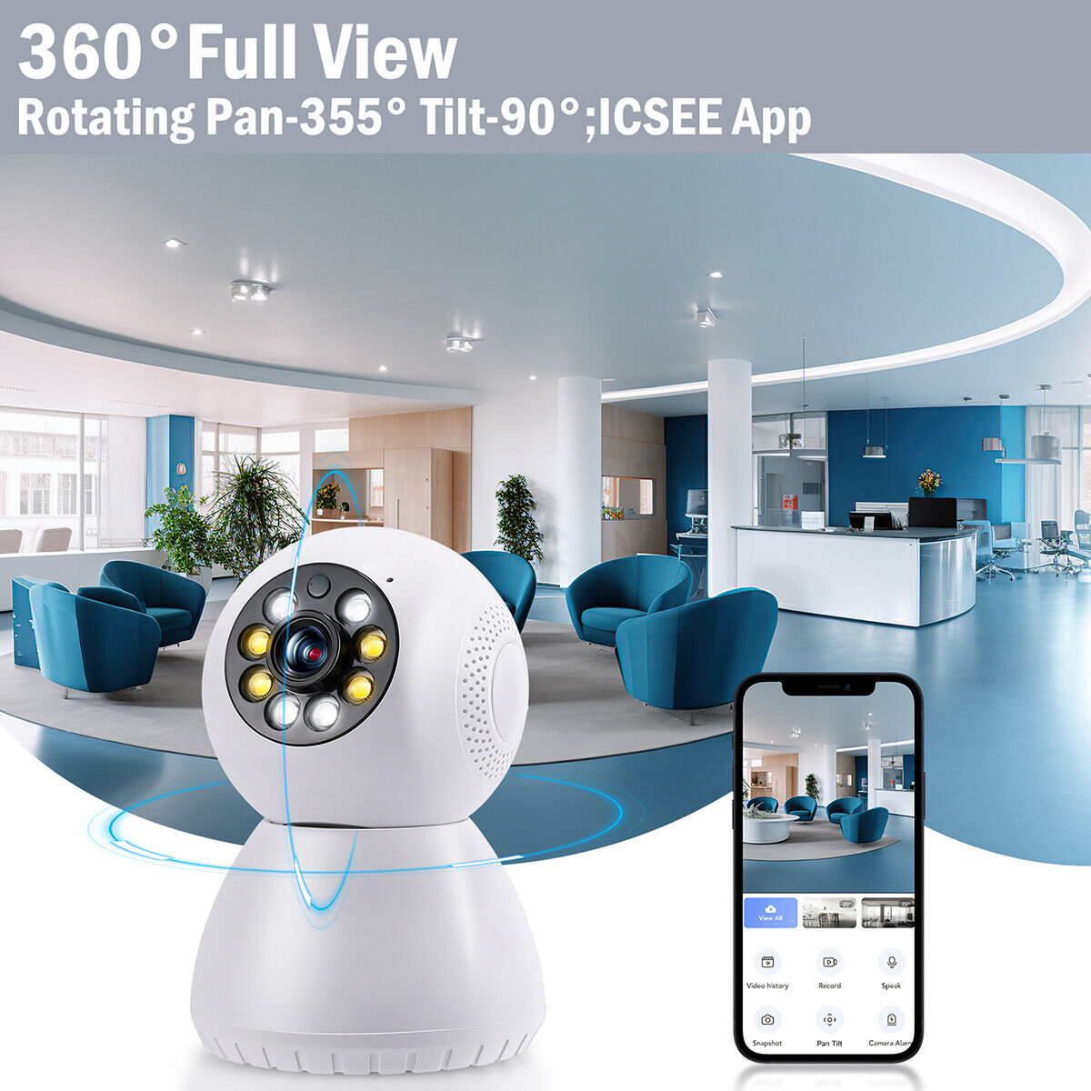 ny WIFI 1080P 360° Camara De Seguridad Inalambrica Para Casa Exterior 2-s Audio