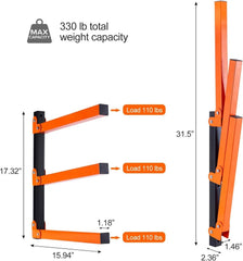 Wall Mount Wood Organizer and Lumber Storage Metal Rack with 3-Level,4 Pack 07FC0E-D4 - KOEEK