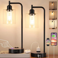 Industrial Touch Table Lamps for Bedrooms Set of 2 - 3-Way Dimmable Nightstand 07FC0E-D4 - KOEEK