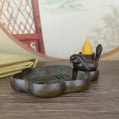 11cm Backflow Incense Burner Fu Character Brass Aromatherapy Tea Art Decor 07FC0E-D4 - KOEEK