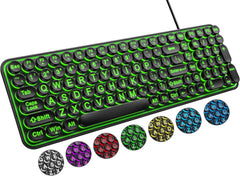 new Large Print Backlit Keyboard, Wired USB Lighted Computer Multi-color 07FC0E-D4 - KOEEK