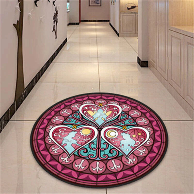 Kingdom Hearts Floor Rug Bedroom Doormat Non-slip Chair Mat Round/Square Carpet 07FC0E-D4 - KOEEK