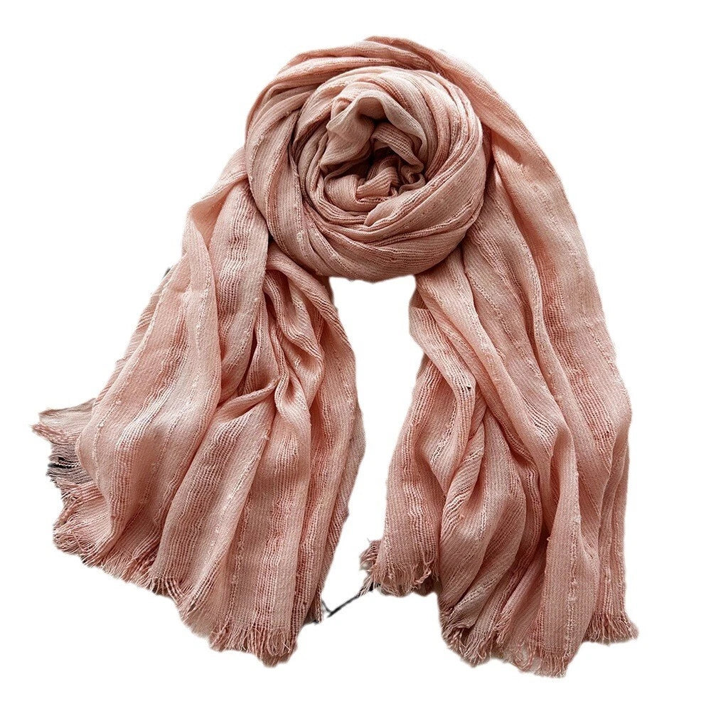 Men's Striped Scarf Cotton Linen Autumn Winter Warm Bufanda Shawl Unisex Scarves 07FC0E-D4 - KOEEK