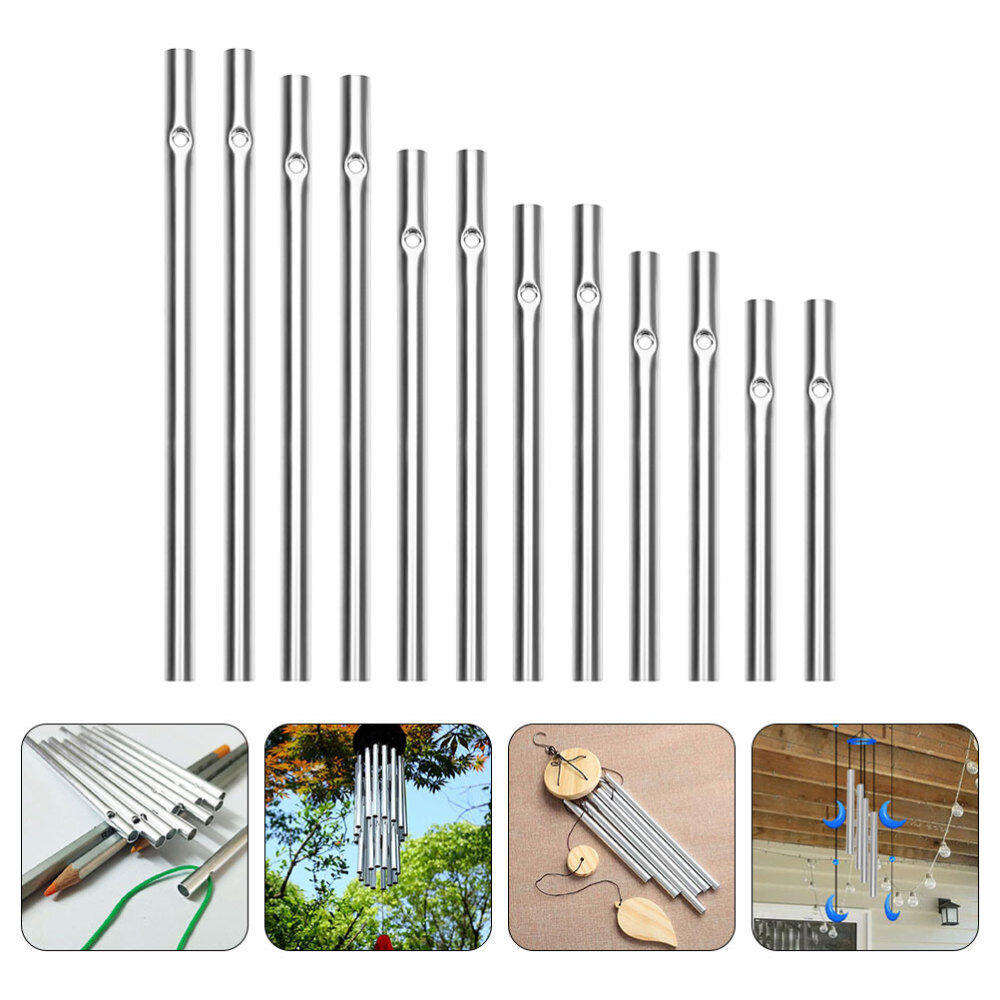 new 12Pcs Wind Chime Making Materials Aluminum Wind Chime Tubes Outdoor Metal Wind koeek - KOEEK