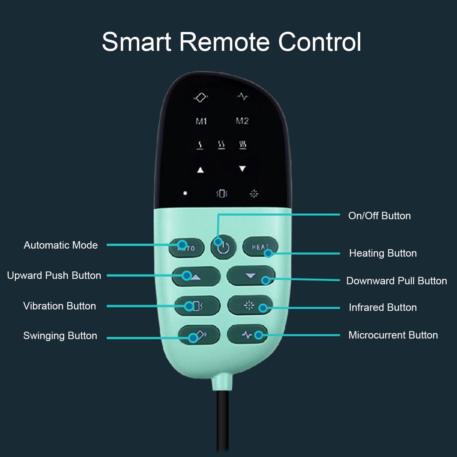 new Electric Lumbar Massager Back Stretcher Device with 10 Modes Heating for Relax koeek - KOEEK