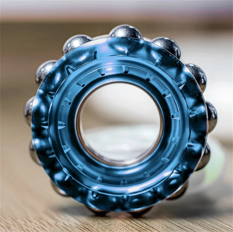 Creative Metal Punk Fidget Ring Fashionable and Novel Buddha Bead Fidget EDC Toy 07FC0E-D4 - KOEEK