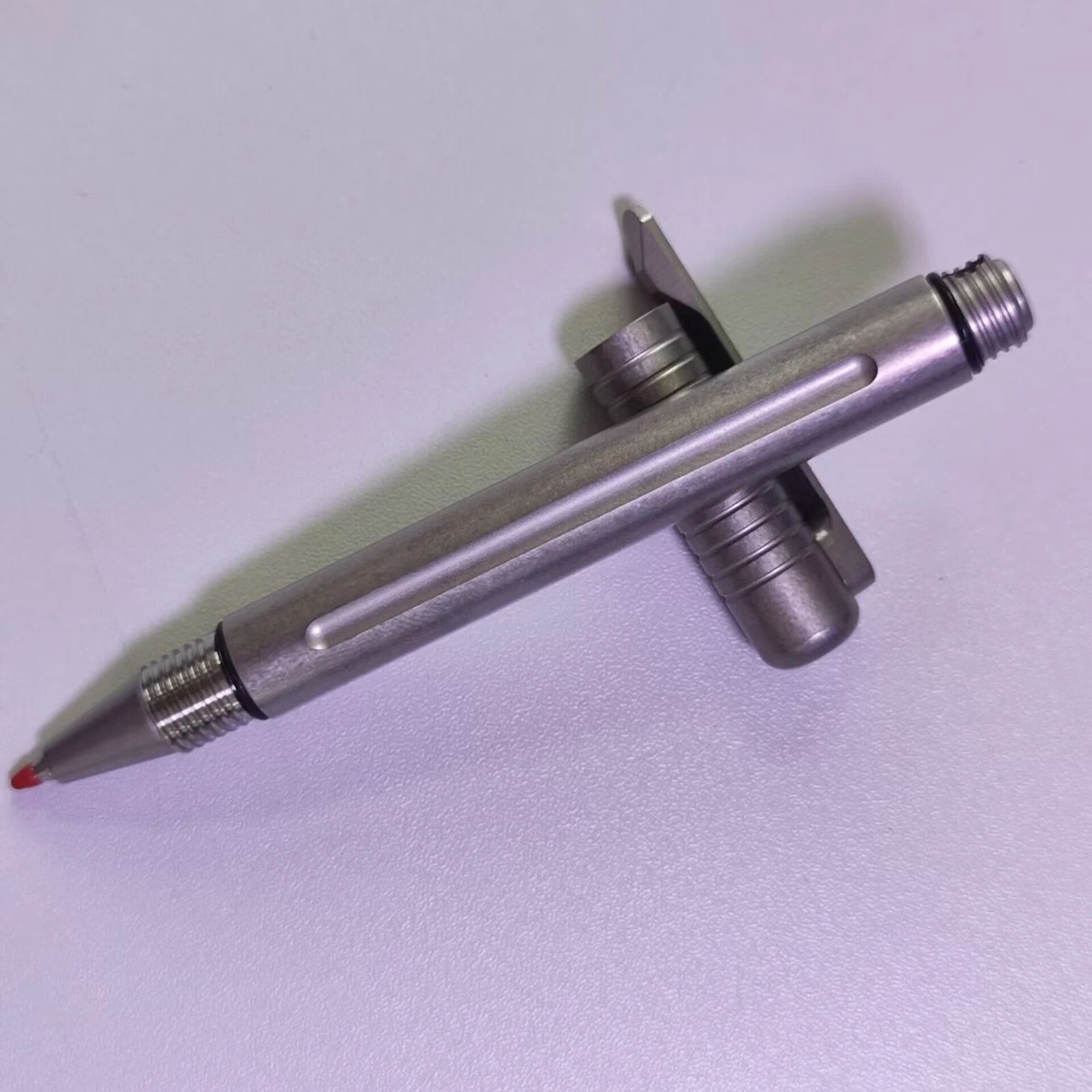 TC4 Titanium Portable Tactical Pen Pocket Ballpoint Pen Outdoor Travel EDC Pen 07FC0E-D4 - KOEEK