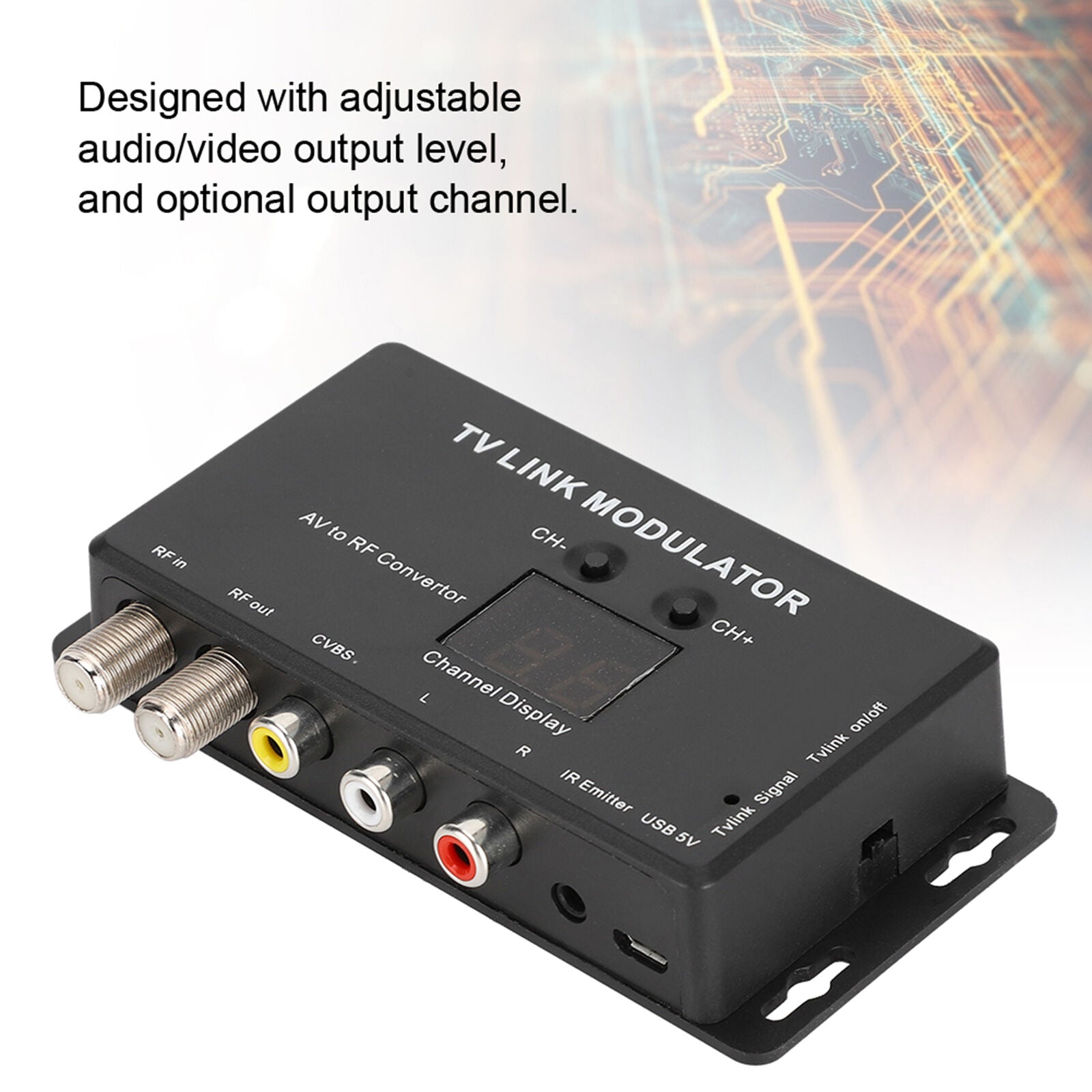 new TV Link Modulator UHF Modulator AV To RF Converter With Channel Display USB koeek - KOEEK