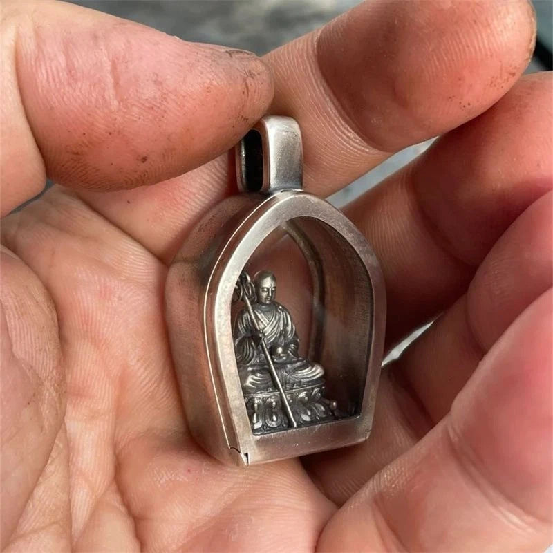 Buddha Statue Protector Amulet Gawu Box Ksitigarbha Pendant Amulet Necklace 07FC0E-D4 - KOEEK