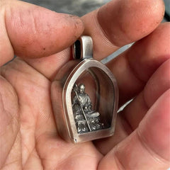 Buddha Statue Protector Amulet Gawu Box Ksitigarbha Pendant Amulet Necklace 07FC0E-D4 - KOEEK
