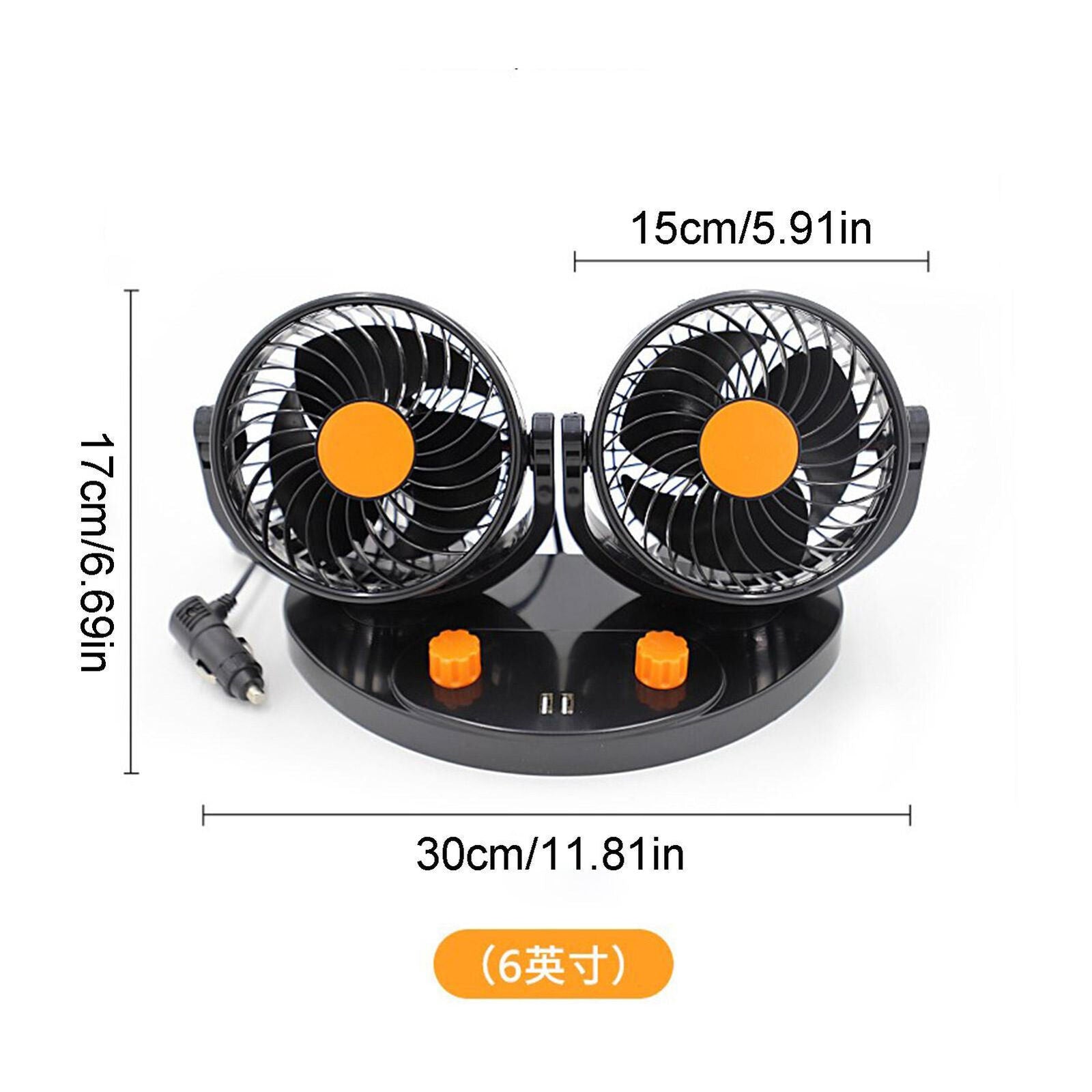 new Car Cooling Fan Auto Cooling Fan 2 Speed Strong Wind 360 Degree Rotatable koeek - KOEEK