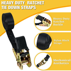 new Endless Ratchet Tie Down Straps,Du-Rable Nylon Black 1in x 7ft-2p, 07FC0E-D4 - KOEEK