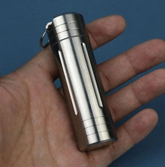 EDC Titanium Alloy Waterproof Case Portable Pill Medicine Capsule Storage Box 07FC0E-D4 - KOEEK