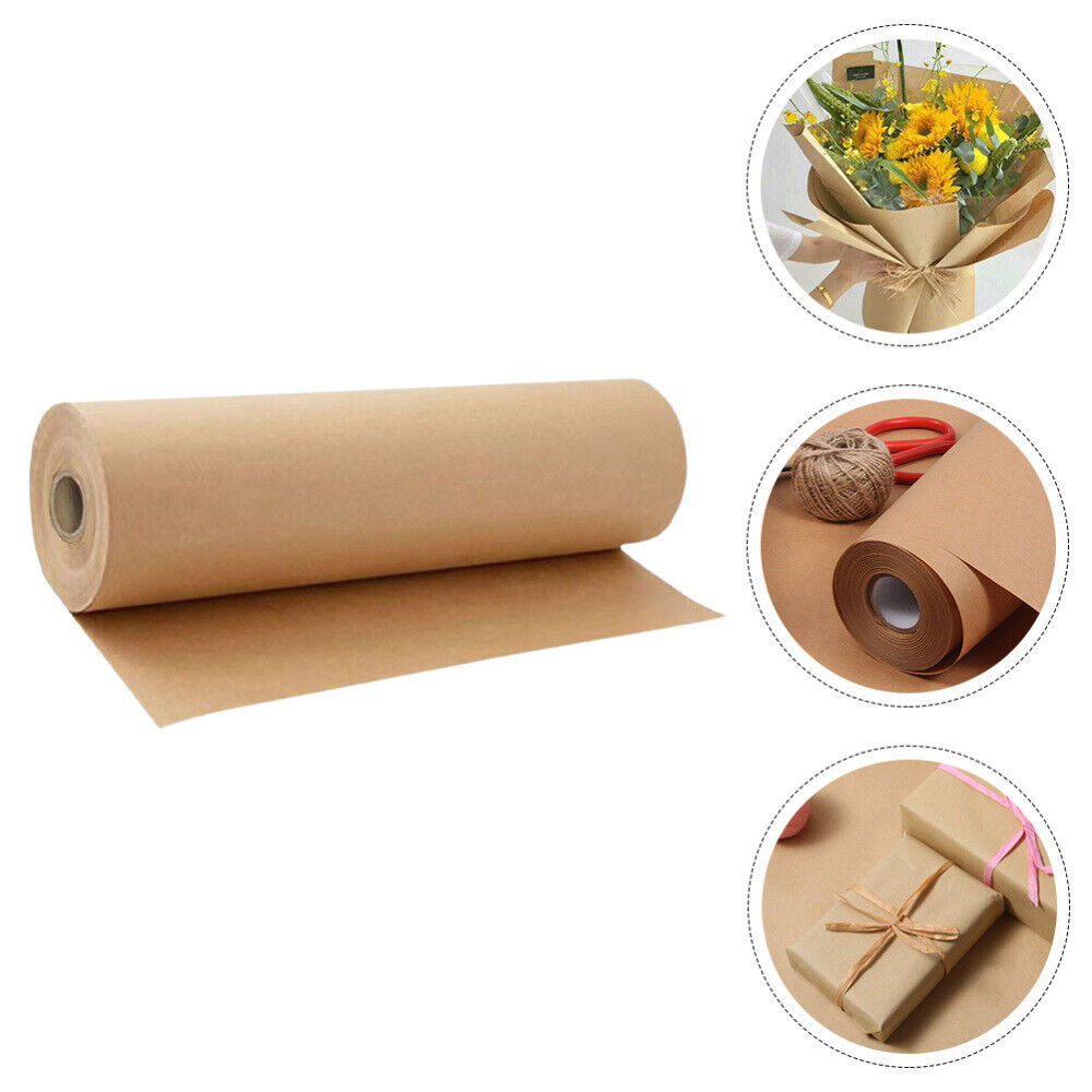 ny 1 rull Tegning Håndlaget DIY Brown Craft Paper Rolls DIY Gift Craft wrapping