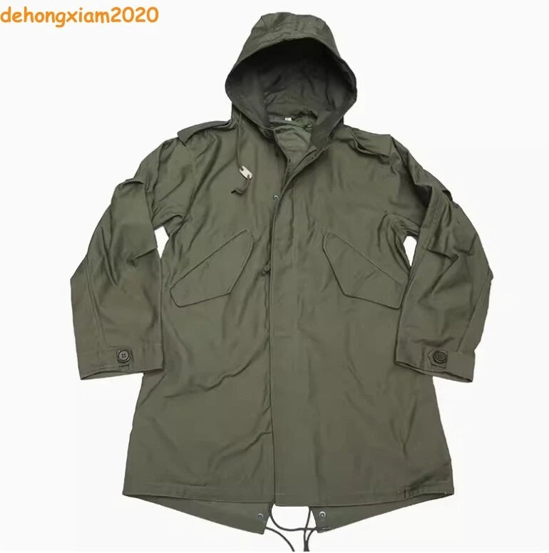 WW2 U.S. Army M1951 Fishtail Trench Men M51 Vintage Military Replica Coat Jacket 07FC0E-D4 - KOEEK