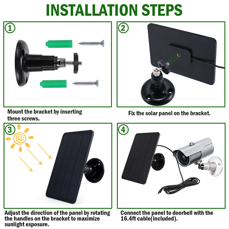 ny 7W solcellepanel kameralader for SimpliSafe Outdoor Cam Arlo Essential Spotligh