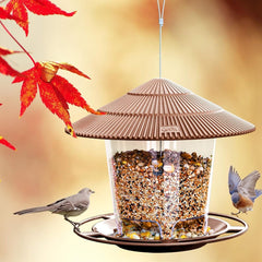 new Bird Feeder Outdoor Hanging for Wild Seed, Brown 01：47 oz, 07FC0E-D4 - KOEEK