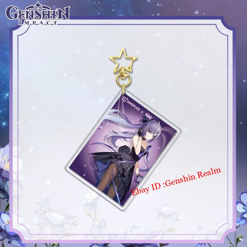 Anime  Keqing Acrylic Figure Stand Keychain Badge Set Gift 07FC0E-D4 - KOEEK