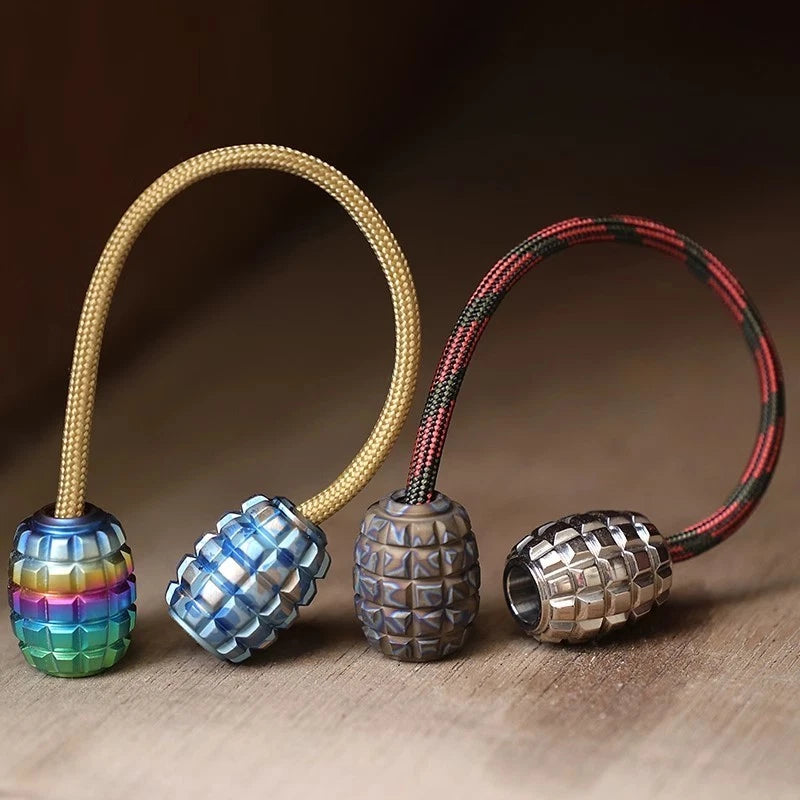 Titanium Begleri Knife Lanyard Beads Keychain Decoration DIY EDC Tool Pendant 07FC0E-D4 - KOEEK