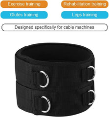 new 1 Pair Thigh Strap Neoprene Padded Fitness Legs Cuff Adjustable Black 07FC0E-D4 - KOEEK