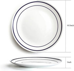 Ceramic Dinner Plates Set Of 6,10.5'' Kitchen Dish Set, Round Porcelain Tablewar 07FC0E-D4 - KOEEK