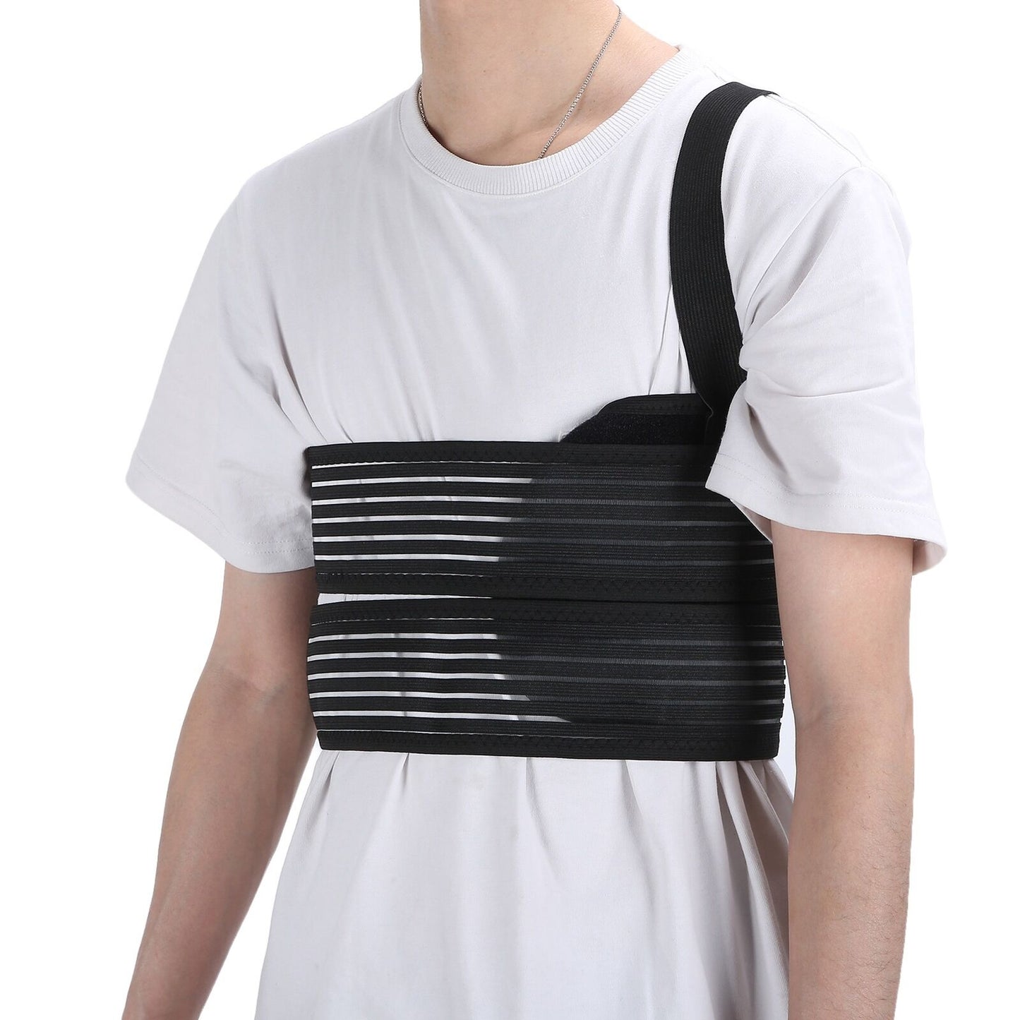 new (L)Adjustable Broken Rib Brace Elastic Chest Wrap Belt Unisex Men Women HGF koeek - KOEEK