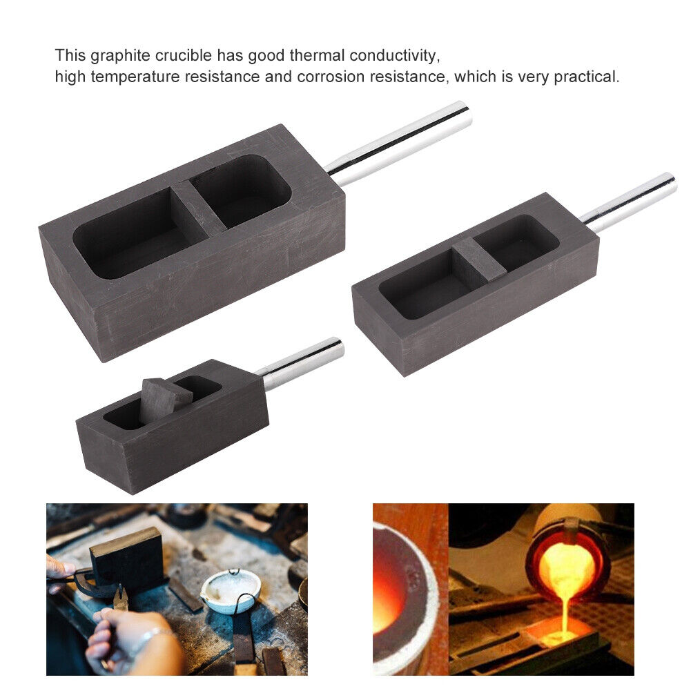 ny Pure Graphite Ingot Mold Mold Digel For Gull Sølv Smeltestøping Refin US