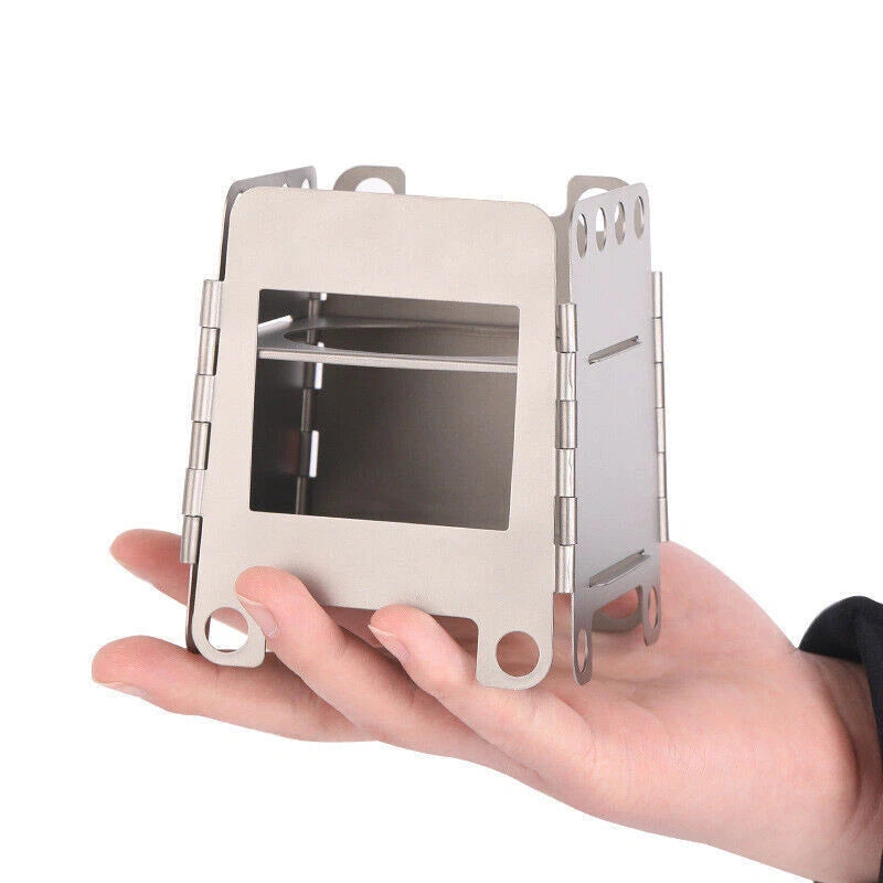 Portable Camping Titanium Stove Lightweight Folding Wood Burning Stove Camping 07FC0E-D4 - KOEEK