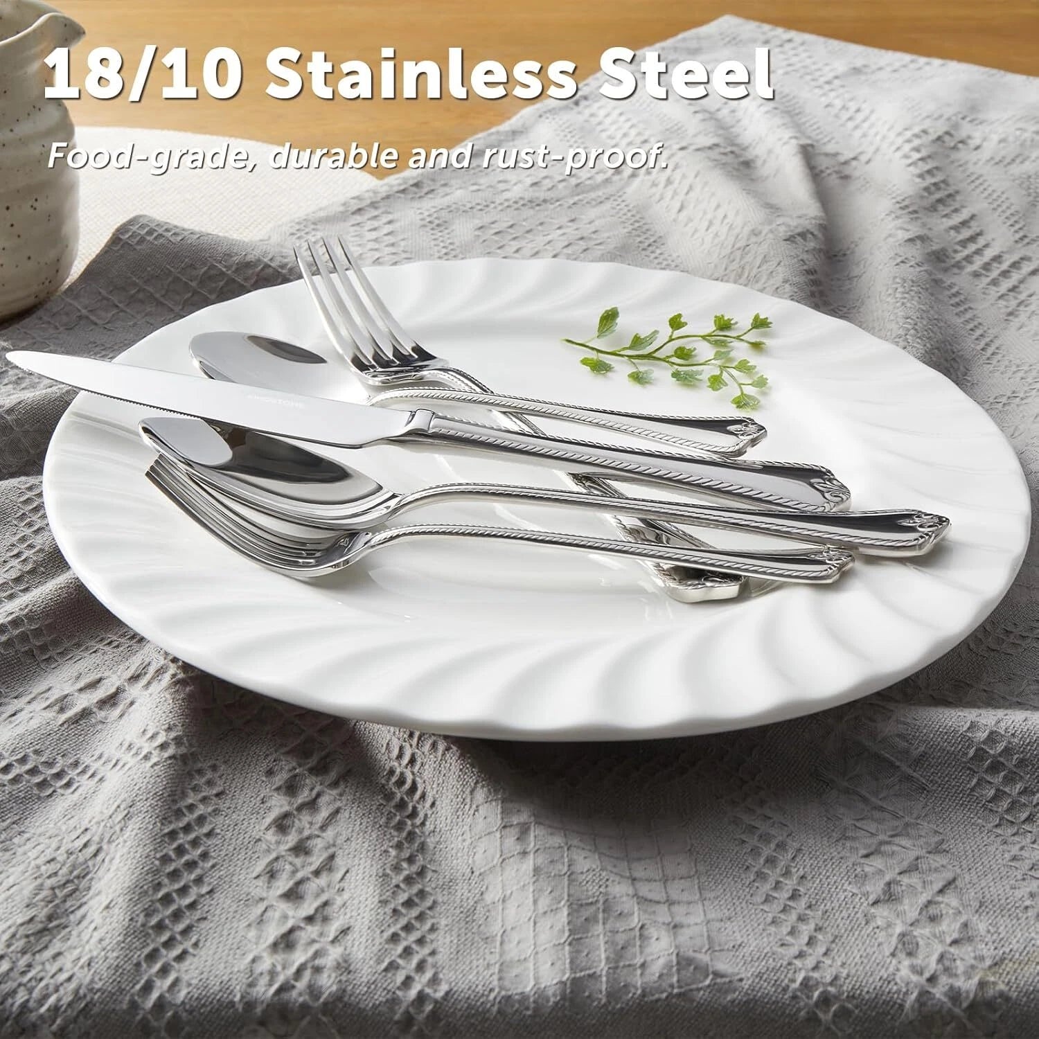 Silverware Set, 20-piece 18/10 Stainless Steel Flatware Set Cutlery Set for 4 07FC0E-D4 - KOEEK
