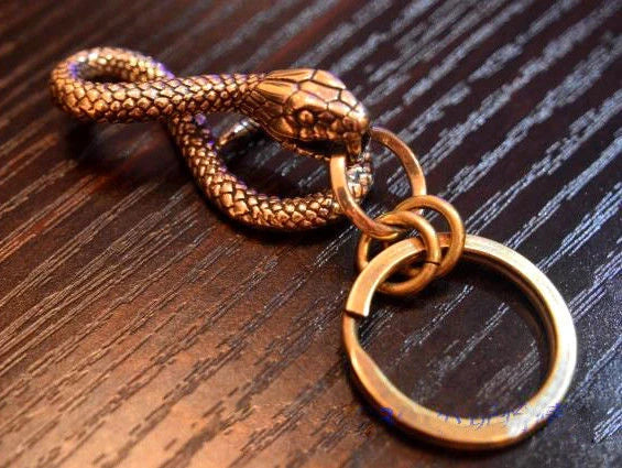 Solid Brass Vintage Snake Wallet Waist Buckle Clip Key Chain EDC Keyring Holder 07FC0E-D4 - KOEEK