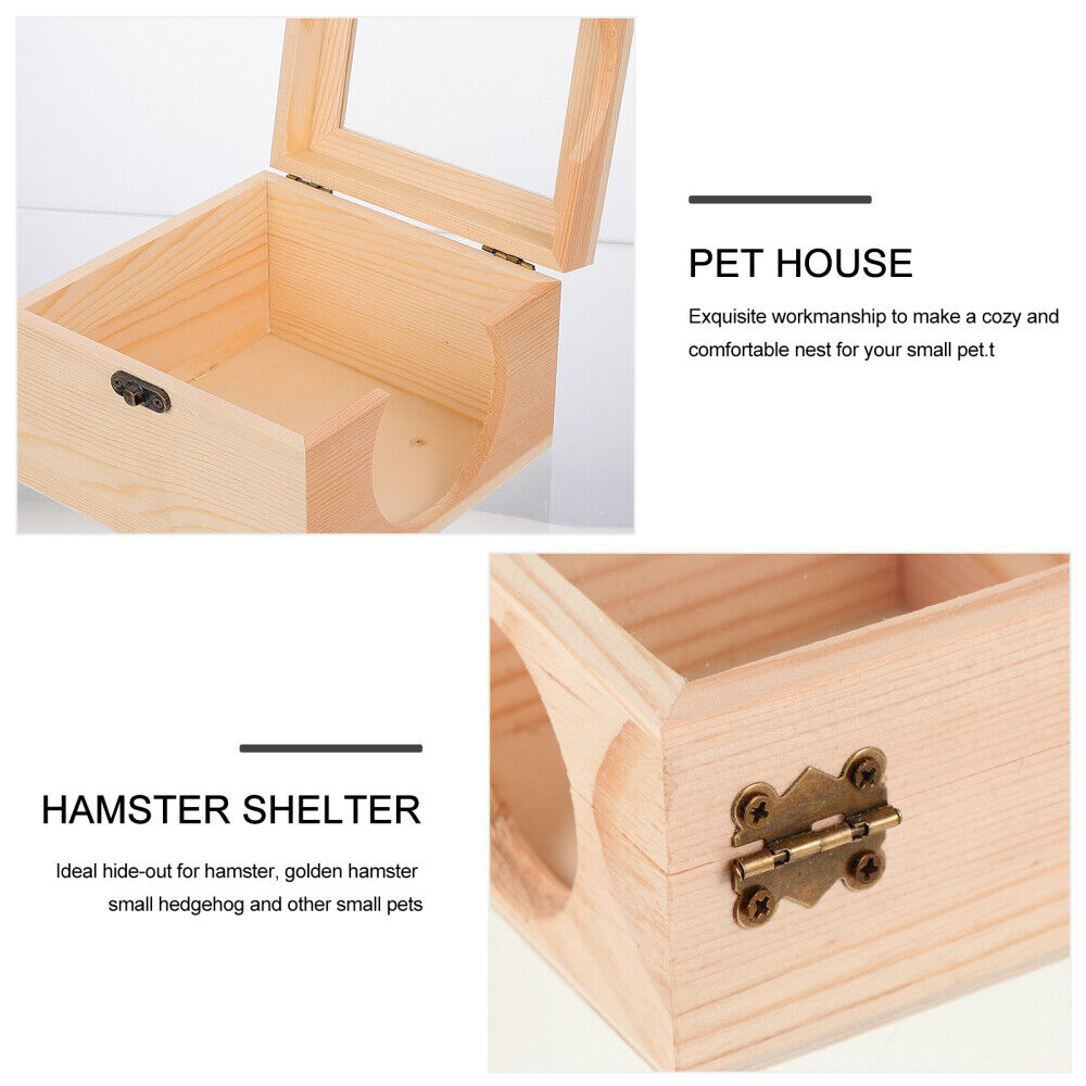 new Hamster House Toy Wooden Hamster Home Hamster Shelter Chinchilla Hideout House koeek - KOEEK