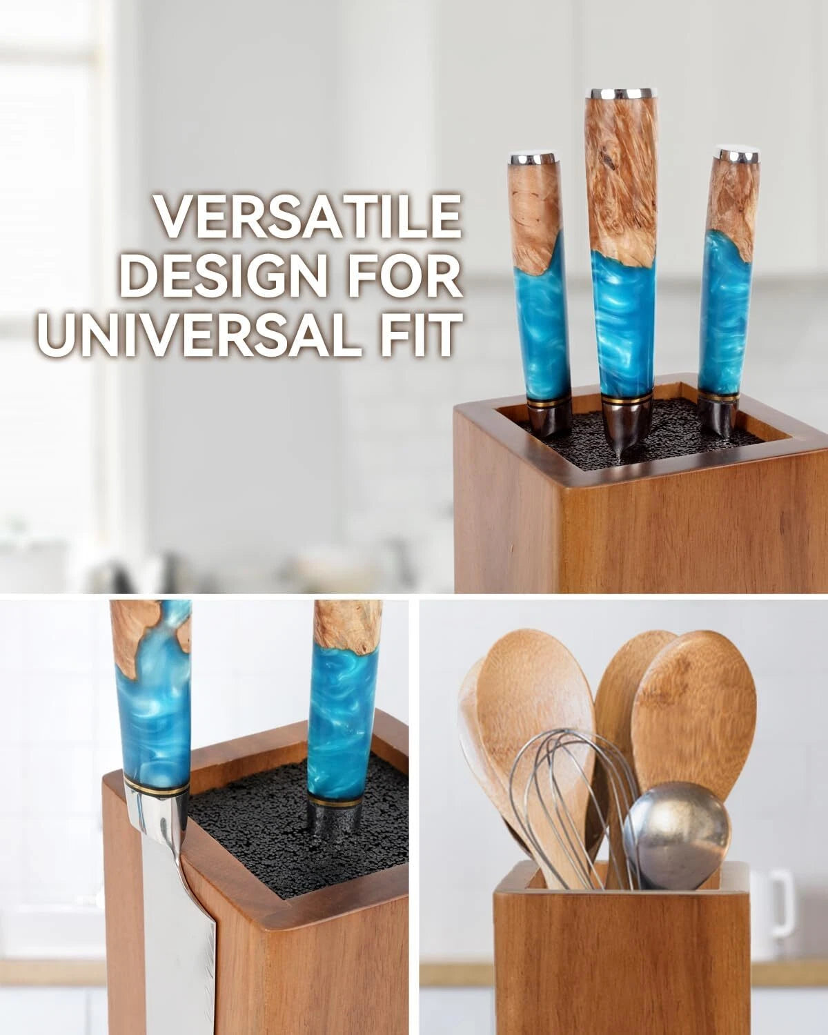 Magnetic Knife Holder 360° Rotating Wooden Universal Knife Holder 07FC0E-D4 - KOEEK