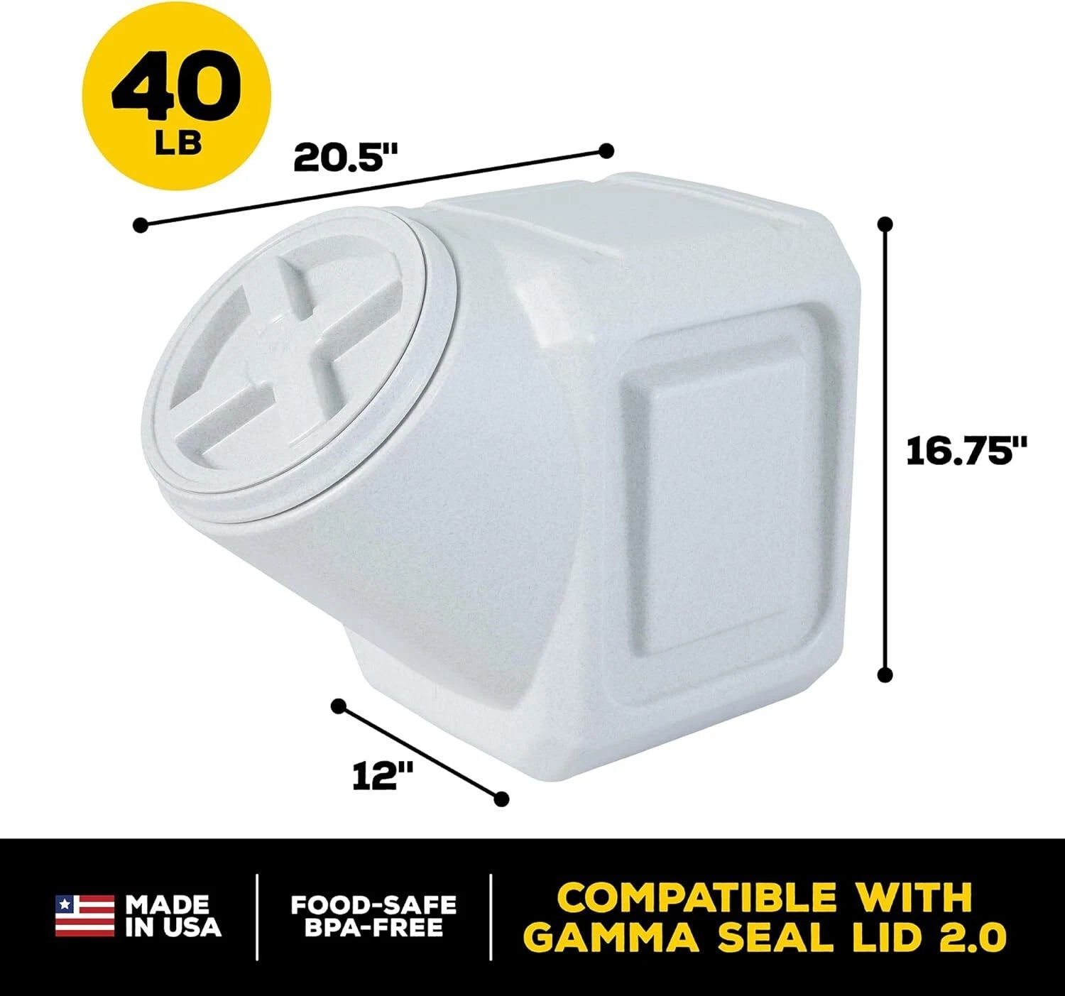 Stackable Dog Food Organizer with Sealed Lid - Holds up to 40 lbs.of dry pet foo 07FC0E-D4 - KOEEK