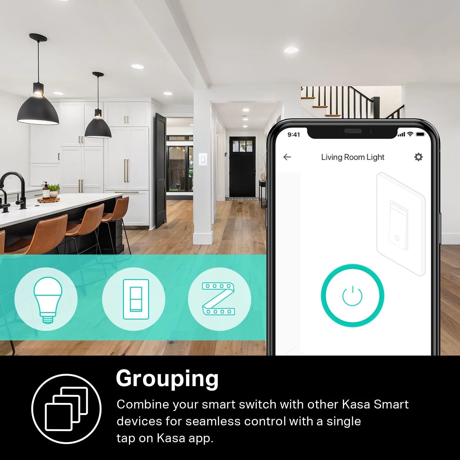 Smart Dimmer Switch, Wi-Fi Light Switch, UL Listed, No Hub Required, 3-Pack 07FC0E-D4 - KOEEK
