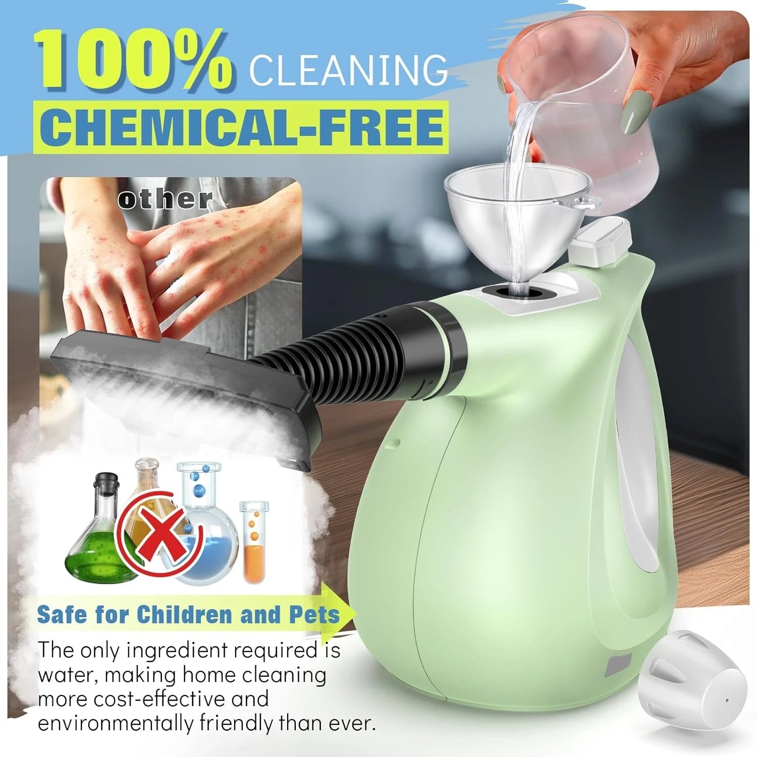 Steam cleaner, household high-pressure handheld steam cleaner 07FC0E-D4 - KOEEK