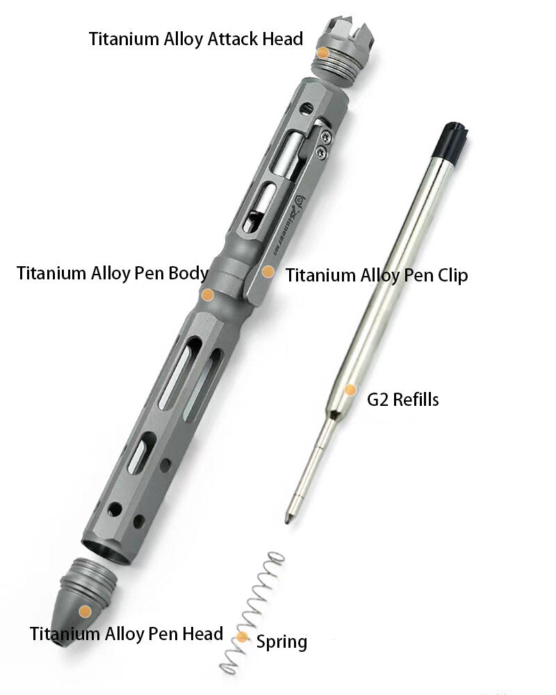 EDC Titanium Alloy Ball Pen Office Signature Business Ballpoint Pen G2 Refills 07FC0E-D4 - KOEEK