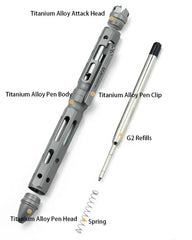 EDC Titanium Alloy Ball Pen Office Signature Business Ballpoint Pen G2 Refills 07FC0E-D4 - KOEEK