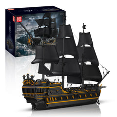 new Mould King 13186 Black Pearl Pirate Ship Boat Clamp Building Block Kit Toy MOC MOULD KING - KOEEK