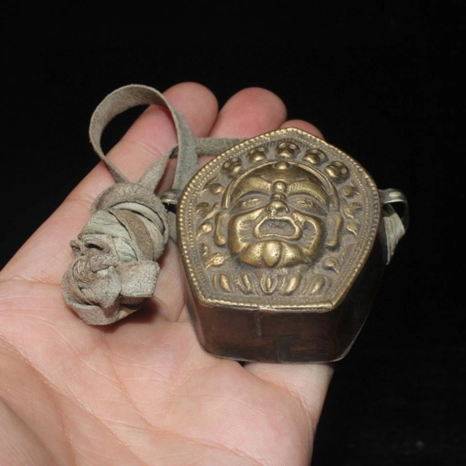 5.5*5.5*3cm Brass Nepal Tibetan Mahakala Gawu Prayer Box Pendant Buddhist Amulet 07FC0E-D4 - KOEEK