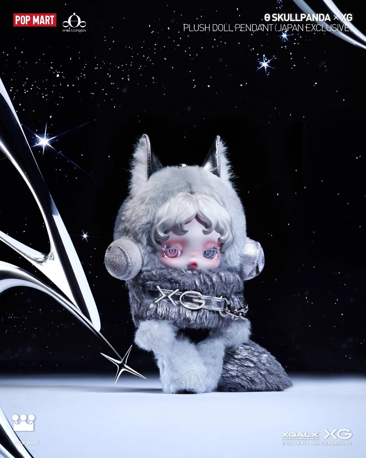 SKULLPANDA x XG Plush Doll Pendant Japan Exclusive Plush Doll Gift 07FC0E-D4 - KOEEK