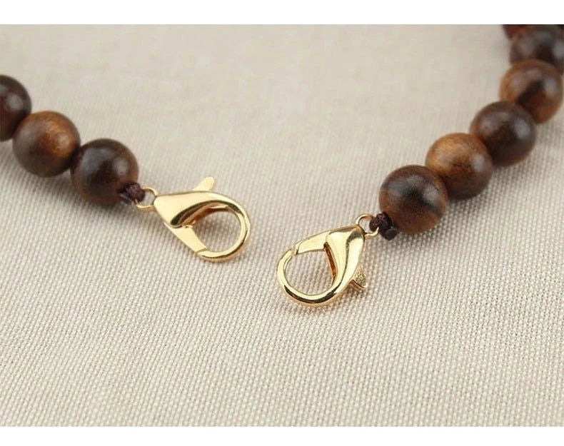 Chinese Style Black Rosewood Gourd Necklace Crossbody Pendant Long Back Chain 07FC0E-D4 - KOEEK